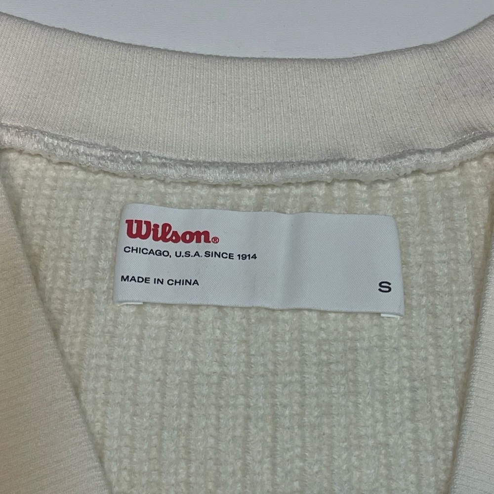 Wilson Cream Cardigan with Red Logo - Picture 6 of 7